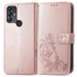 For TCL 30 SE Four-leaf Clasp Embossed Leather Phone Case(Rose Gold)