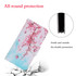 For Samsung Galaxy S22+ 5G Coloured Drawing Pattern Leather Phone Case(Cherry Blossoms)