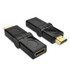 HDMI 19 Pin Male to HDMI 19Pin Female SWIVEL (180 Degree) Adaptor (Gold Plated)(Black)