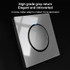 86mm Round LED Tempered Glass Switch Panel, Gray Round Glass, Style:Three Open Dual Control
