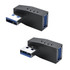 ENKAY USB 3.0 Adapter 90 Degree Angle Male to Female Combo Coupler Extender Connector, Angle:Horizontal Left + Right