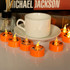 12 PCS Halloween Electronic LED Candle Light, Color: Yellow Light Flash(Orange Shell Ghost Face)