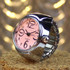2PCS L04 Dial Quartz Analog Watch Creative Steel Cool Elastic Quartz Finger Ring Watch for Men / Women(Pink)