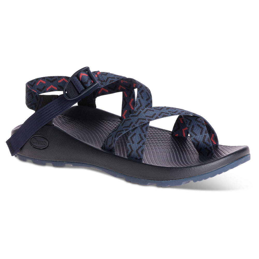 Chaco Mens 10 Z/Cloud 2 Sandals Blue Black Geometric Strappy Toe Loop J106171 Chaco Z/2 Classic Men main image 4