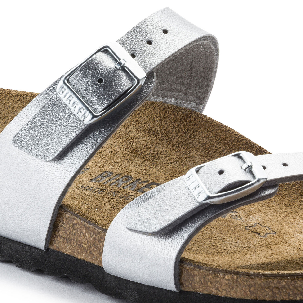 Birkenstock Mayari washed silver Birko-Flor