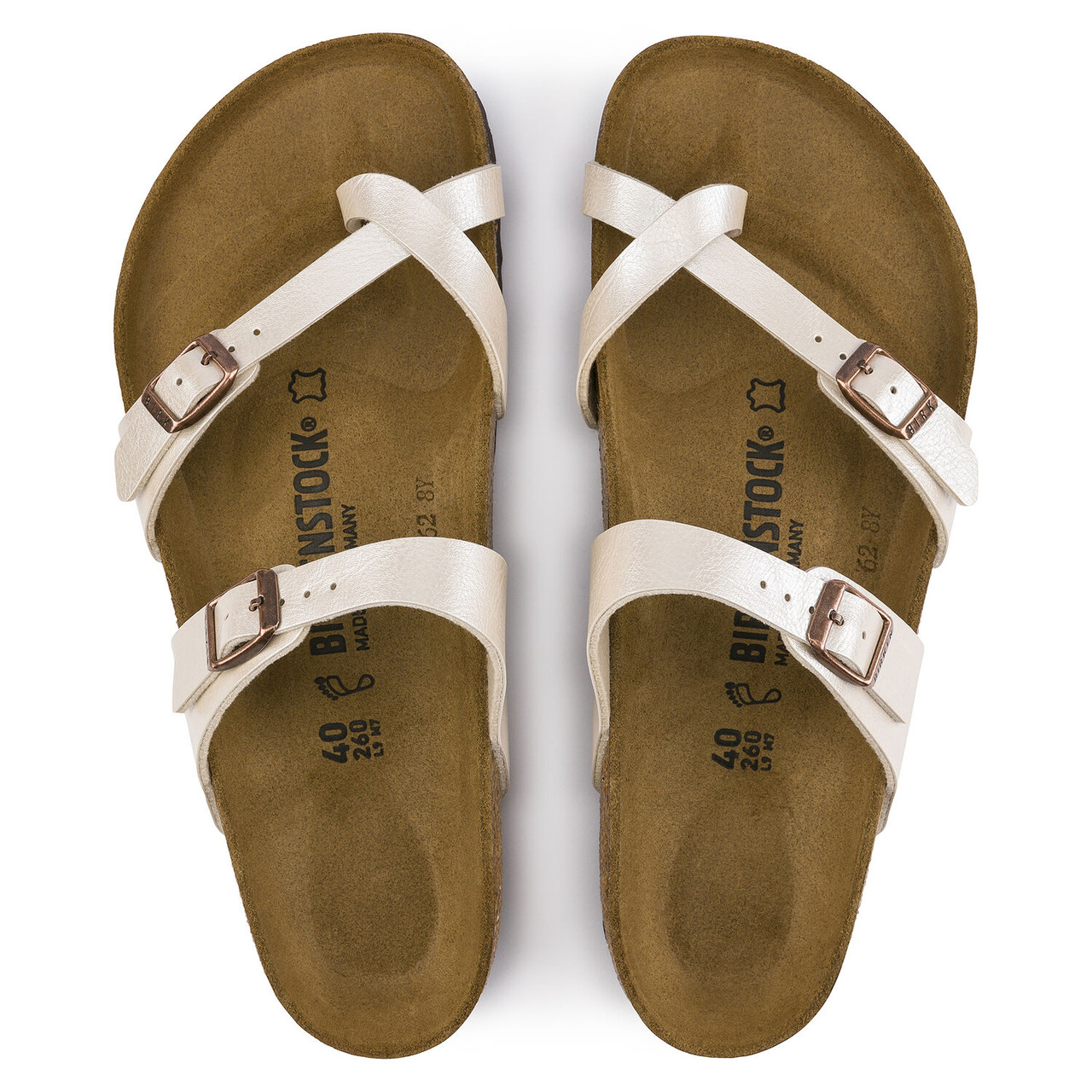 Zeep Ster Eik Birkenstock Mayari Birko-Flor 71661 Pearl White