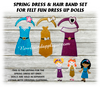 In the Hoop Spring Dresses with Hairbands Designs For Dress Up Fun Dolls Embroidery Machine Designs