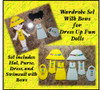 In The Hoop Dress Up Fun Doll Wardrobe with Bows Embroidery Machine Design Set
