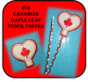 In The Hoop Heart Pencil Topper with Maple Leaf Embroidery Machine Design