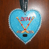 In The Hoop Heart Hockey Ornament Embroidery Machine Design Set