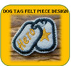 Dog Tag Felt Piece Embroidery Machine Design Set