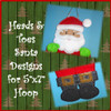 In The Hoop 5"x7" Santa Head & Toe Embroidery Machine Design Set