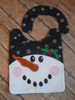 In The Hoop Snowman Baby Bib Embroidery Machine Design for 8x10 Hoop