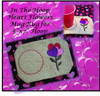 In The Hoop Flower Hearts Mug Rug Embroidery Machine Design for 5"x7" Hoop