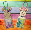 In The Hoop Bunny Crayon Pocket Boy and Girl Embroidery Machine Design Set for 5x7 Hoops