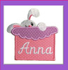 Bunny With Box Applique Embroidery Machine Design