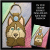 In the Hoop Husky Head Key Fob Embroidery Machine Design