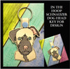 In the Hoop Schnauzer Head Key Fob Embroidery Machine Design