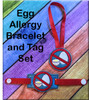 In The Hoop Egg Allergy Tag & Bracelet Embroidery Machine Design Set