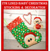 In The Hoop Baby Christmas Stocking and Ornament Embroidery Machine Design Set