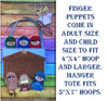 In The Hoop Nativity Finger Puppet & Manger Tote Embroidery Machine Design Set