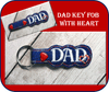 In The Hoop Key Fob Dad with Heart Embroidery Machine Design