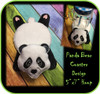 In the hoop Flat Panda Bear Coaster Embroidery Machine Design