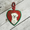 In The Hoop Labrador Stocking and Heart Ornament Embroidery Machine Design Set