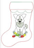 In The Hoop Border Collie Stocking and Heart Ornament Embroidery Machine Design Set