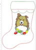 In The Hoop Collie Heart Ornament and Stocking Embroidery Machine Design Set