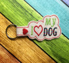 In The Hoop I Heart My Dog Key Fob Embroidery Machine Design