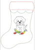 In the hoop Maltese Stocking and Heart Ornament Embroidery Machine Design Set