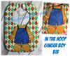 In The Hoop Ginger Boy Body Bib Embroidery Machine Design