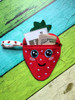 In the hoop Strawberry Zipped Cases and Key Fob Embroidery Machine Design
