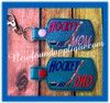 In The Hoop Hockey DAD, MOM, MUM Key Fob EMbroidery Machine Design set