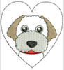 In The Hoop Labradoodle Stocking And Heart Ornament Embroidery Machine Design set