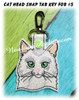 In the Hoop Cat Head Key Fob #5 Embroidery Machine Design