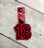 In The Hoop Happy 18th Birthday Can Wrap and Key Fob Embroidery Machine Design Set