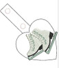 In The Hoop Figure Skate Heart Key Fob Embroidery Machine Design