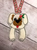 In The Hoop Dog Candy Cane Pencil Holder Ornament Embroidry Machine Design