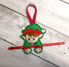 In The Hoop Elf Candy Cane Pencil Holder Ornament Embroidery Machine Design