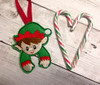In The Hoop Elf Candy Cane Pencil Holder Ornament Embroidery Machine Design