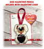 In The Hoop Dog Valentine Heart Pencil Holder Embroidery Machine Design