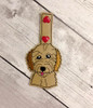 In the Hoop Cockapoo Dog Head Key Fob Embroidery Machine Design