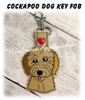 In the Hoop Cockapoo Dog Head Key Fob Embroidery Machine Design