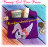 In The Hoop Bunny Girl Coin Purse/Earbud Case Embroidery Machine Design