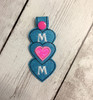 In The Hoop Mom Triple Heart Key Fob Embroidery Machine Design