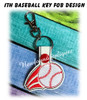 In The hoop Baseball Key Fob Embroidery Machine Design