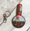 In The Hoop Christmas Pudding Zipped Case And Key Fob Embroidery Machine Design Set