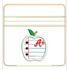 In The Hoop Lined Paper Apple Zipped Case Embroidery Machine Design